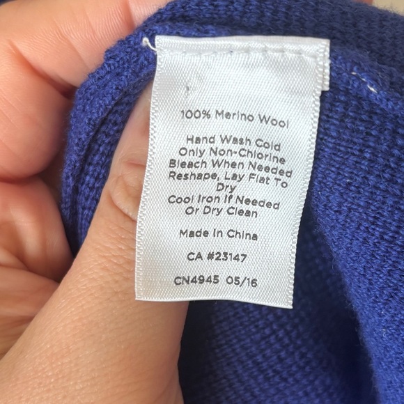 Talbots Women’s Long Blue Cardigan Sweater Jacket Merino Wool Large‎ Petite - Picture 6 of 8